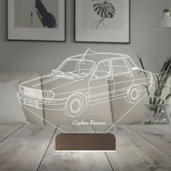 Renault 12 Klasik Araba Kişiye Özel 3D Lamba - Masa Gece Lambası