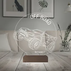 Off Road Arazi Aracı Jeep Tasarım Kişiye Özel 3D Lamba - Masa Gece Lambası