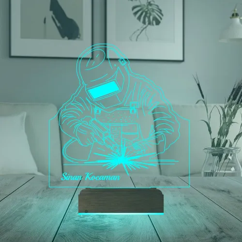 Kaynakçı Tasarım Kişiye Özel 3D Lamba - Masa Gece Lambası