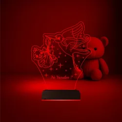 Çocuk Odası Hediye Leylek Bebek Tasarım Kişiye Özel 3D Lamba - Masa Gece Lambası