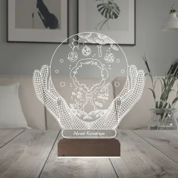 Kimyager Kimya Öğretmeni Hediye Kişiye Özel 3D Lamba - Masa Gece Lambası