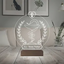 Eczane Logolu Eczacı Hediye Kişiye Özel 3D Lamba - Masa Gece Lambası