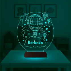 Çocuk Odası Hediye Balon Kalp Kişiye Özel 3D Lamba - Masa Gece Lambası