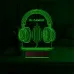Dj Hediye Kulaklık Müzik Kişiye Özel 3D Lamba - Masa Gece Lambası