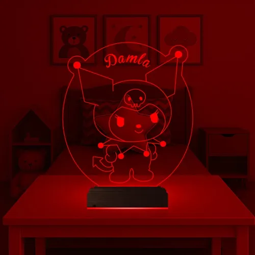 Çocuk Odası Hediye Çizgi Film Tasarım Kişiye Özel 3D Lamba - Masa Gece Lambası