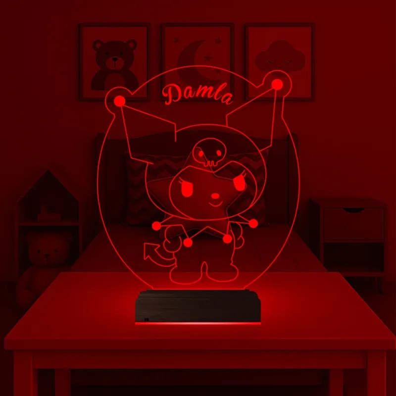 Çocuk Odası Hediye Çizgi Film Tasarım Kişiye Özel 3D Lamba - Masa Gece Lambası
