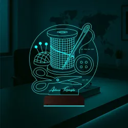 Terzi Hediye Moda Stilist Kişiye Özel 3D Lamba - Masa Gece Lambası