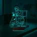 Kurye Hediye Paket Servis Motosiklet Moto Kurye Kişiye Özel 3D Lamba - Masa Gece Lambası