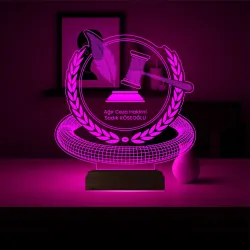 Hukuk Hukukçu Hakim Tokmak Kişiye Özel 3D Lamba - Masa Gece Lambası