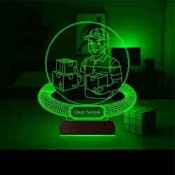 Kargocu Kurye Hediye Kişiye Özel 3D Lamba - Masa Gece Lambası