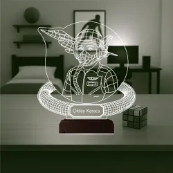 Savaş Uçağı Uçak Pilot Kişiye Özel 3D Lamba - Masa Gece Lambası