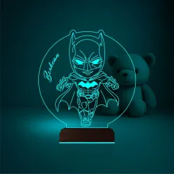 Çocuk Odası Batman Çizgi Film Kişiye Özel 3D Lamba - Masa Gece Lambası