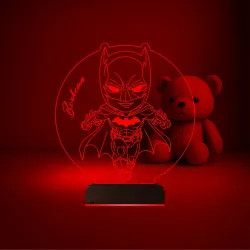 Çocuk Odası Batman Çizgi Film Kişiye Özel 3D Lamba - Masa Gece Lambası