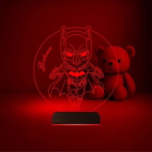 Çocuk Odası Batman Çizgi Film Kişiye Özel 3D Lamba - Masa Gece Lambası