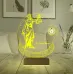 Avukata Hediye Hukuk Terazi Adalet Kadın Kişiye Özel Metal Saatli 3D Lamba - Masa Gece Lambası