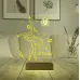 Balerin Hediye Bale Nota Tasarım Kişiye Özel Metal Saatli 3D Lamba - Masa Gece Lambası