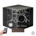 Baterist Hediye Bateri Müzik Nota Kişiye Özel Metal Saatli 3D Lamba - Masa Gece Lambası
