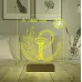 Eczacı Hediye Eczane Logolu Kişiye Özel Metal Saatli 3D Lamba - Masa Gece Lambası