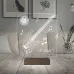 Elektro Gitar Müzik Nota Müzisyen Kişiye Özel Metal Saatli 3D Lamba - Masa Gece Lambası