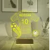 Futbolcu Hediye Forma Top Kişiye Özel Metal Saatli 3D Lamba - Masa Gece Lambası
