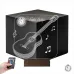 Klasik Gitar Müzik Nota Gitarist Kişiye Özel Metal Saatli 3D Lamba - Masa Gece Lambası
