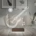 Klasik Gitar Müzik Nota Gitarist Kişiye Özel Metal Saatli 3D Lamba - Masa Gece Lambası