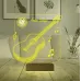 Klasik Gitar Müzik Nota Gitarist Kişiye Özel Metal Saatli 3D Lamba - Masa Gece Lambası