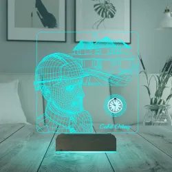 İnşaat Mühendisi Mimar Müteahhit Kişiye Özel Metal Saatli 3D Lamba - Masa Gece Lambası