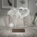 Gül Kalp Sevgiliye Hediye Kişiye Özel Metal Saatli 3D Lamba - Masa Gece Lambası