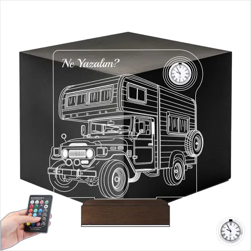 Karavan Kamp Kamping Outdoor Tasarım Kişiye Özel Metal Saatl…