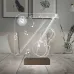 Keman Müzik Nota Müzisyen Hediye Kişiye Özel Metal Saatli 3D Lamba - Masa Gece Lambası