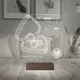Kalp Kuyumcu Alyans Sevgili Hediye Kişiye Özel Metal Saatli 3D Lamba - Masa Gece Lambası