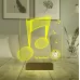 Müzisyen Hediye Müzik Nota Kişiye Özel Metal Saatli 3D Lamba - Masa Gece Lambası