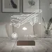 Uçak Pilot Yolcu Uçağı Kaptan Pilot Kişiye Özel Metal Saatli 3D Lamba - Masa Gece Lambası