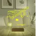 Uçak Pilot Yolcu Uçağı Kaptan Pilot Kişiye Özel Metal Saatli 3D Lamba - Masa Gece Lambası