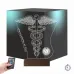 Doktor Hediye Tıp Logo Tasarım Kişiye Özel Metal Saatli 3D Lamba - Masa Gece Lambası