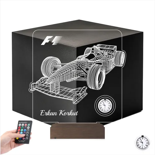 Formula 1 F1 Yarış Arabası Tasarım Kişiye Özel Metal Saatli …