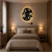 ÇİÇEK TEMALI RGB Uzaktan Kumandalı 40x40cm Siyah MDF Duvar Saati